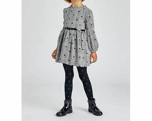 Mayoral - Girls' Sparkle Dot Plaid Dress