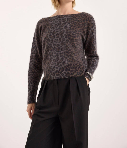 Brodie Cashmere - Brushed Leopard Button Back Jumper