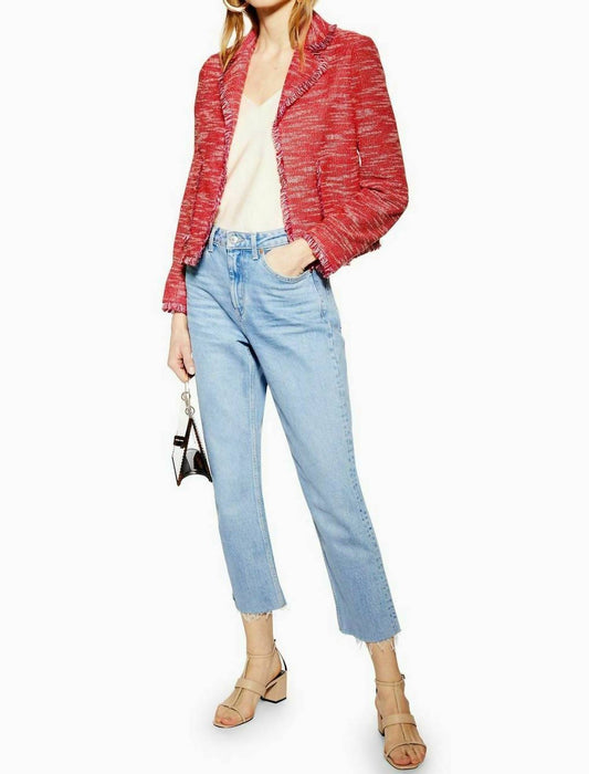 Topshop - Jersey Boucle Fringe Blazer Jacket