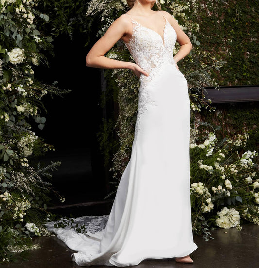 Jovani - Applique Mermaid Bridal Gown