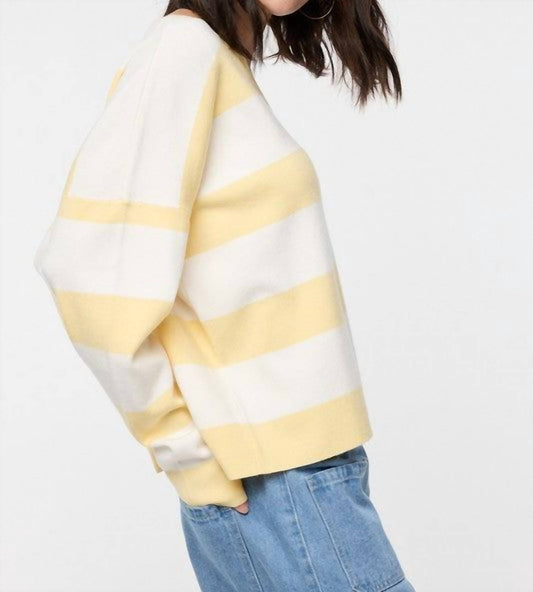 Wishlist - Striped Notch Neck Knit Sweater