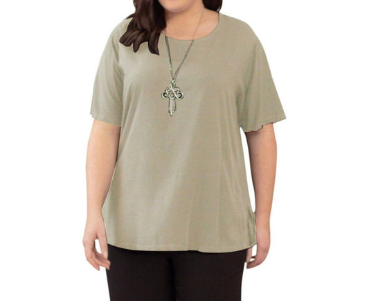 On The Plus Side - Rayon Short Sleeve Top - Plus