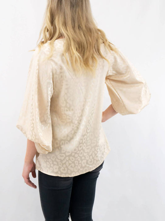 B-Tween - Satin Leopard Balloon Sleeve Top