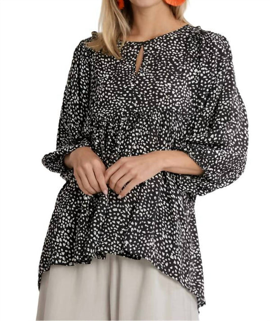 Umgee - Babydoll Keyhole Blouse