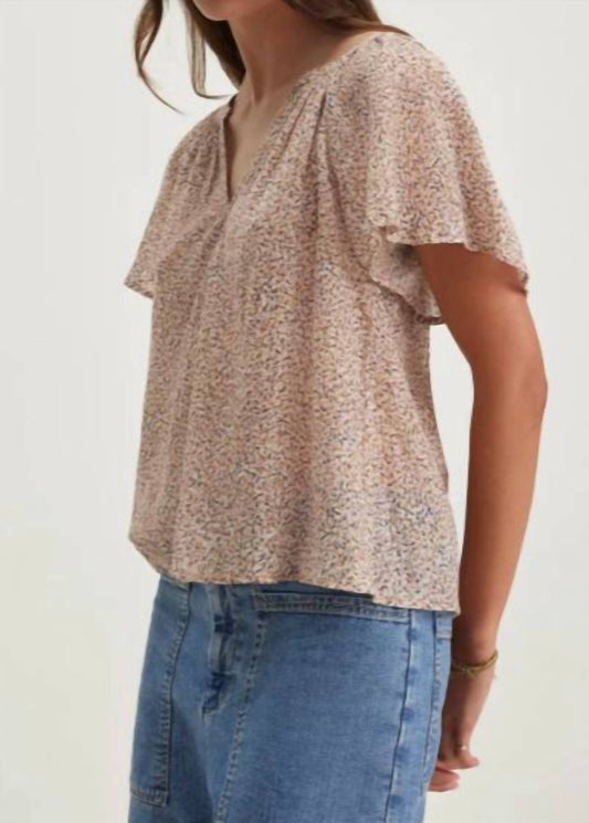 Velvet By Graham & Spencer - Park Printed Crinkle Cotton Gauze Top