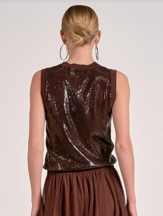 Elan - Sparkle Sleeveless Tank Top