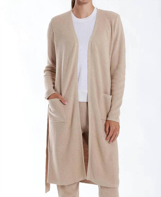 Minnie Rose - Cotton Cashmere Shaker Belted Cardigan