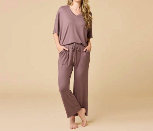 Softies - Dream Jersey Relaxed V-Neck with Capri Lounge Set