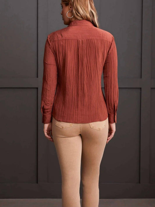 Tribal - Pocket Front Button Silk Blouse