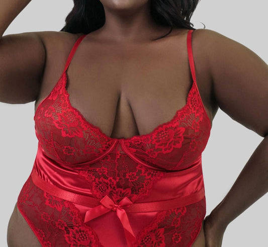 Oh La La Cheri - Hailey Lacey Teddy - Plus Size