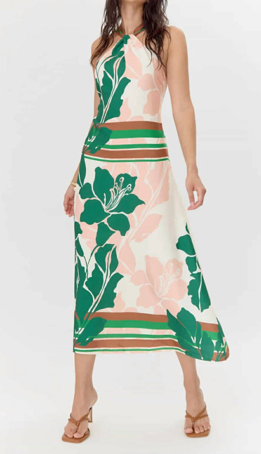 Greylin - Lyra Border Halter Midi Dress