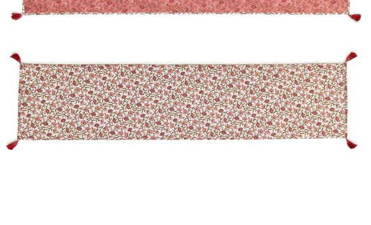 Two'S Company - Women's Quilted Double-sided Reversible Table Runner With Tassels