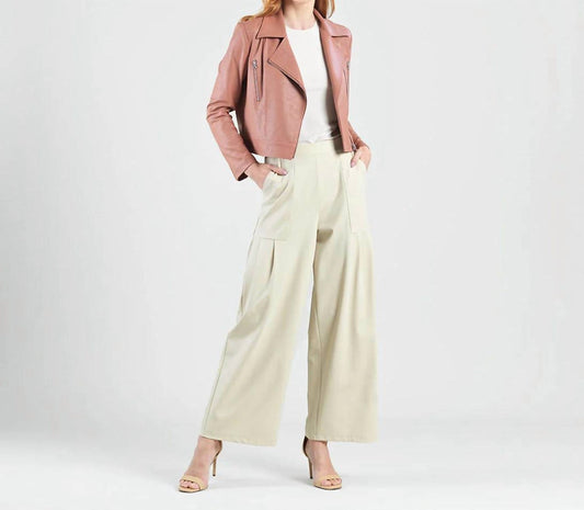 Clara Sunwoo - Liquid Leather Zip Cuff Moto Waist Jacket