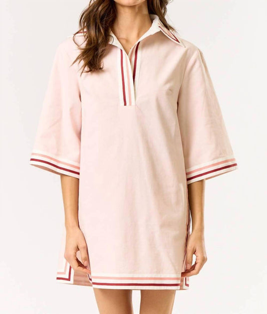 Lalavon - Lila Striped Collared Oversize Mini Dress