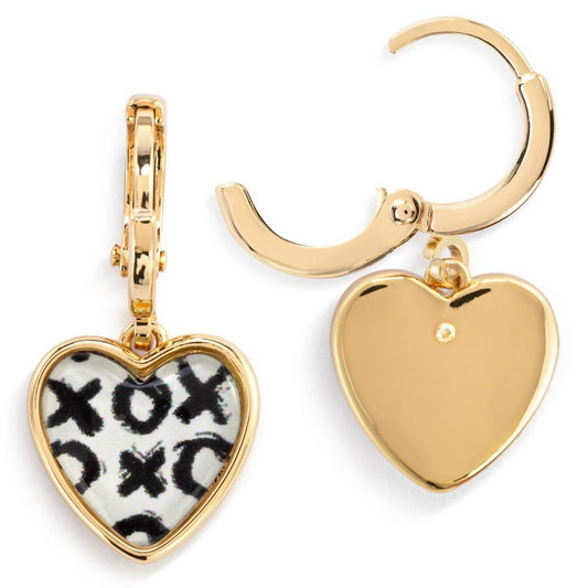Demdaco - Women's Hugs And Kisses Art Heart Earrings