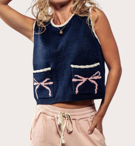 Trend:Notes - Knit Coquette Bow Vest
