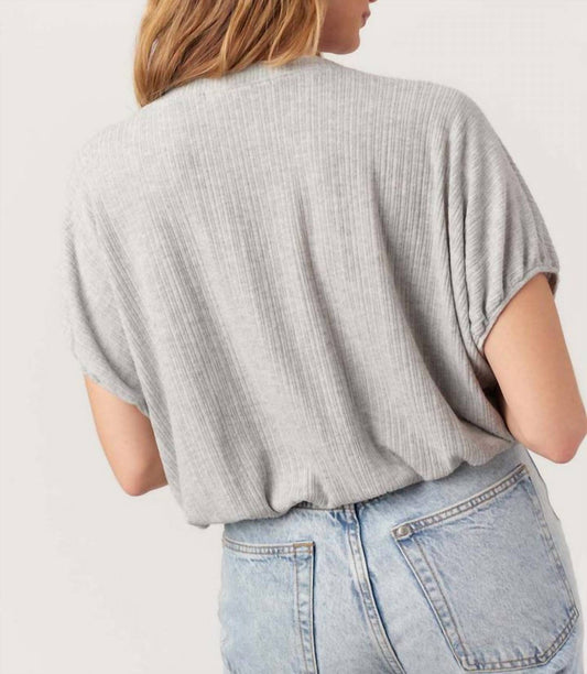 Project Social T - Cerise V-Neck Bubble Rib Tee