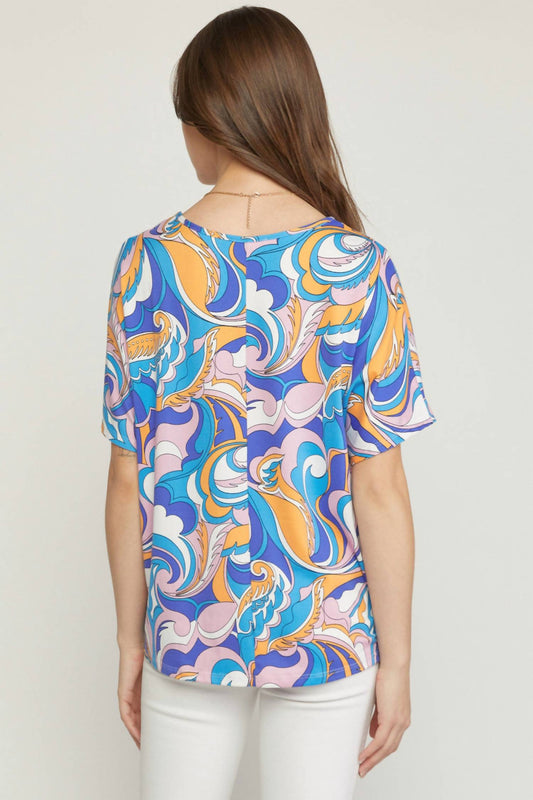 Entro - Abstract V-Neck Top