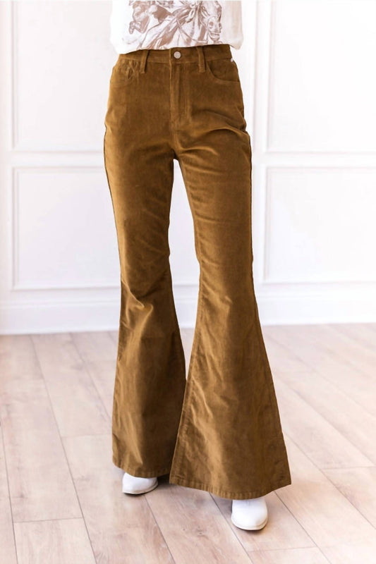 Grace + Emma - The Josephine Tan Corduroy Flare Pants