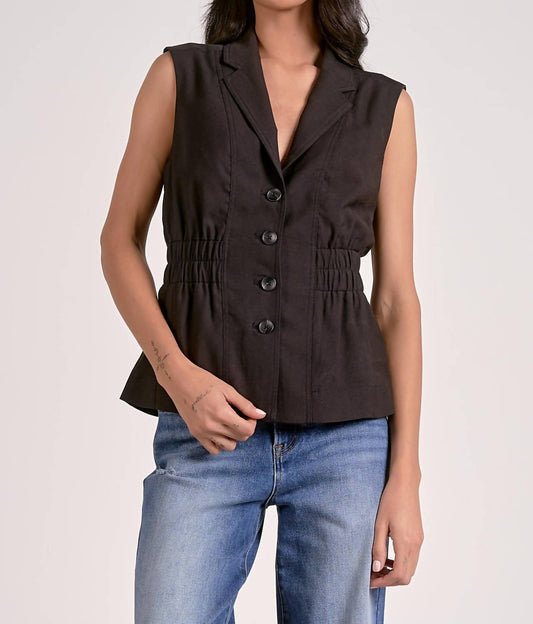 Elan - Ava Side Ruched Vest Top