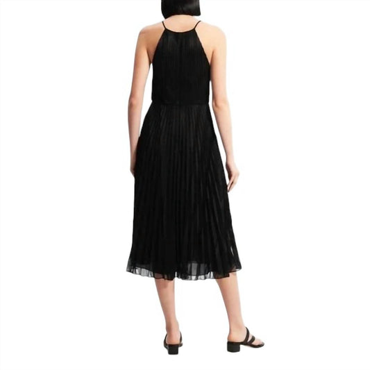 Theory - Pleated Lace Halter Midi Dress