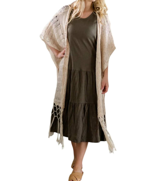 Kori - Crochet Knit Fringe Sweater