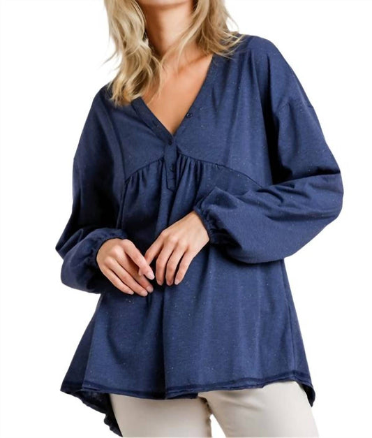 Umgee - Puff Sleeve Babydoll Top