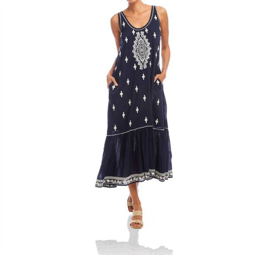 Karen Kane - Embroidered Sleeveless Midi Dress
