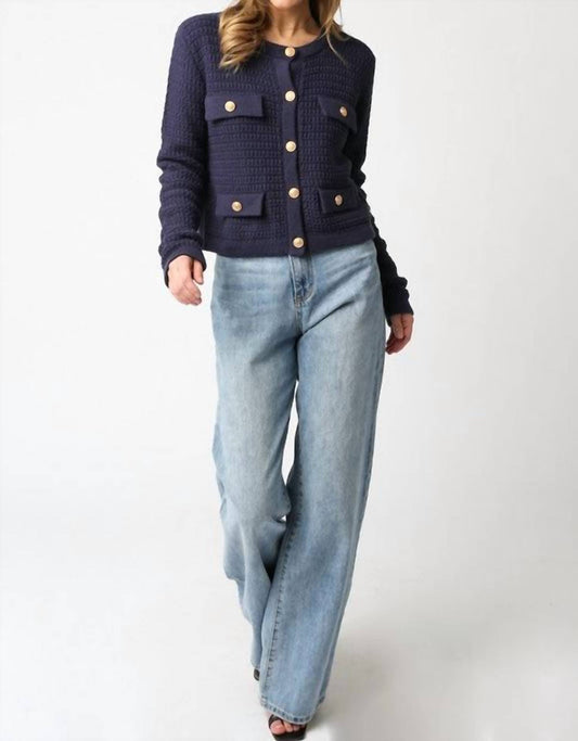 Olivaceous - Maci Knit Button Cardigan