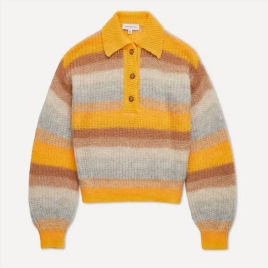 Something Navy - Striped Polo Sweater