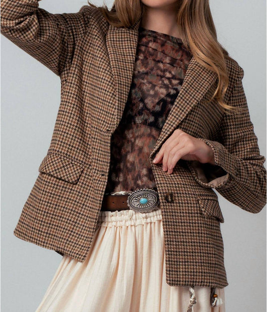 Urban Daizy - Women's Houndstooth Blazer