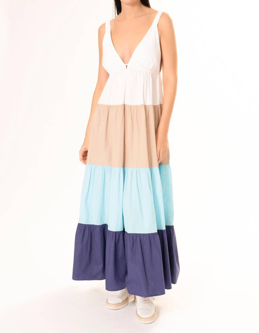 Area Stars - Colorblock Tiered Maxi Dress