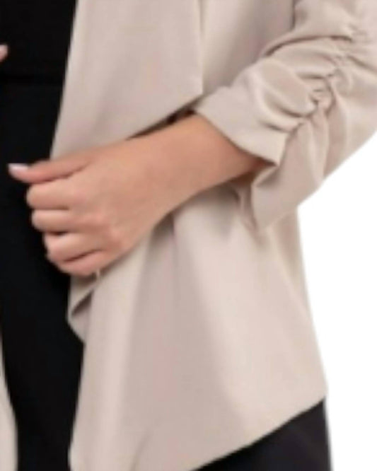 Perch - 3/4 Rouched Sleeve Blazer - Plus