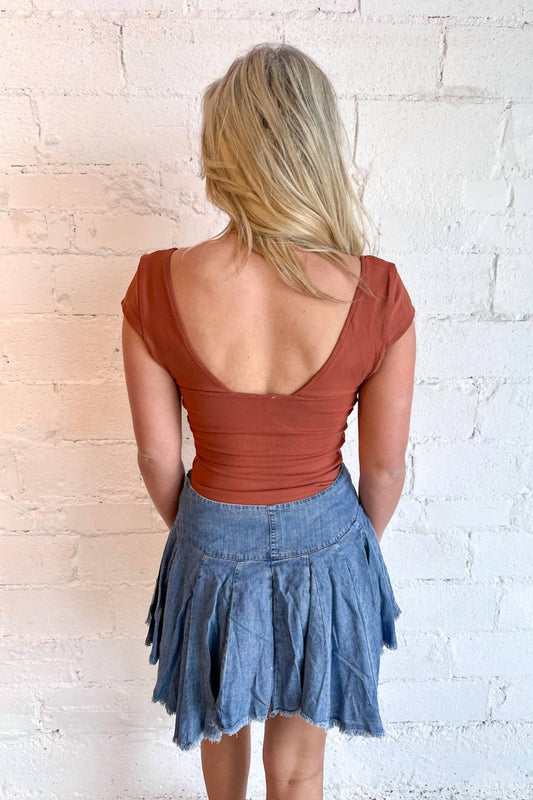 Mustard Seed - Ruched Tie Front Skirt