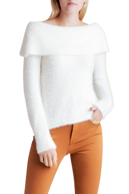 Kensie - Fur Yarn Long Sleeve Off The Shoulder Sweater