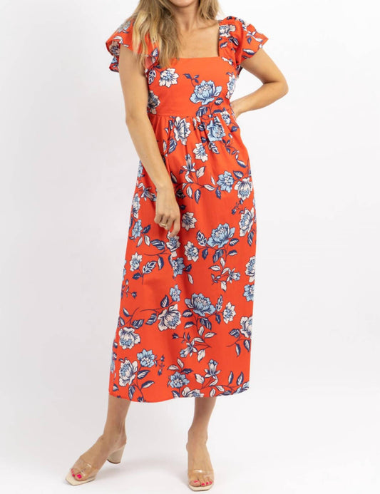 KYRAH FLORAL COTTON MIDI DRESS