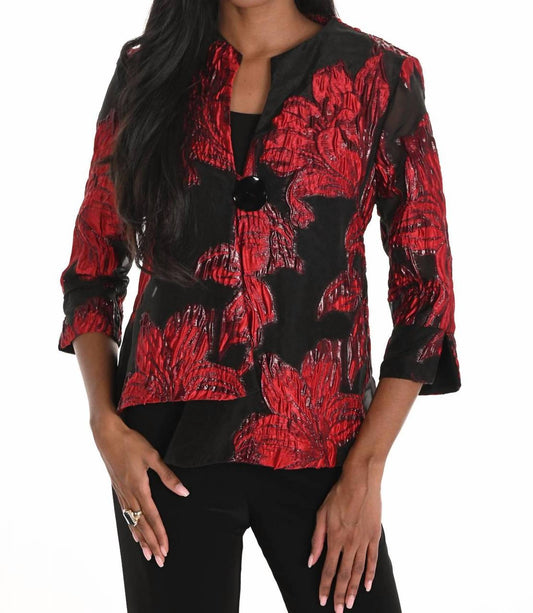 Frank Lyman - Floral Buttoned Collared Jacket