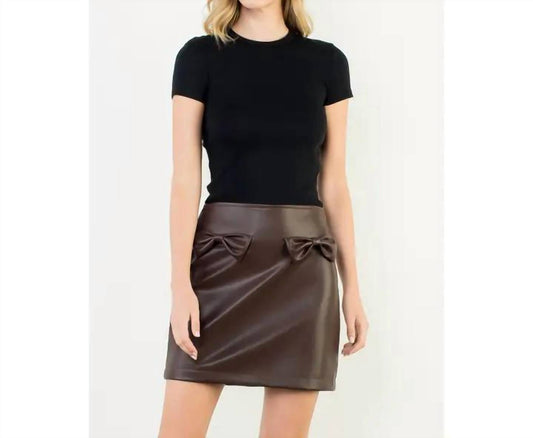 Thml - Bow Faux Leather Skirt