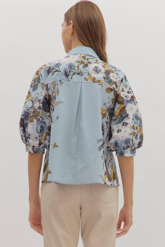 Entro - Cecily Floral Sleeve Button-down Shirt