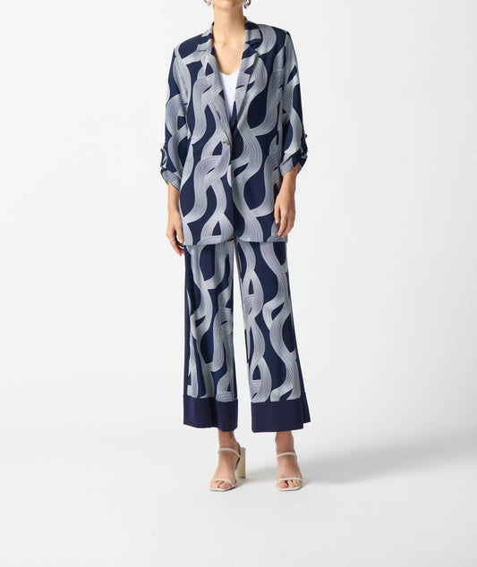 Joseph Ribkoff - Abstract Print Long Jacket