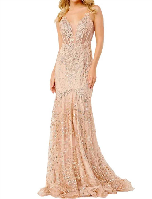 Jvn - Sheer Corset Bodice Prom Dress