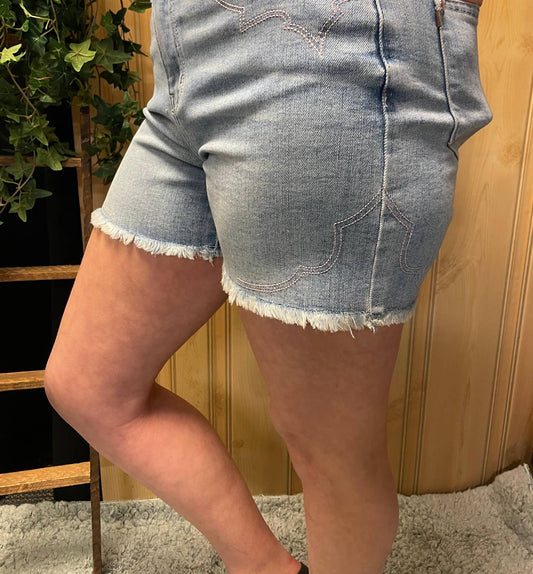 Judy Blue - Western Embroidered Denim Short