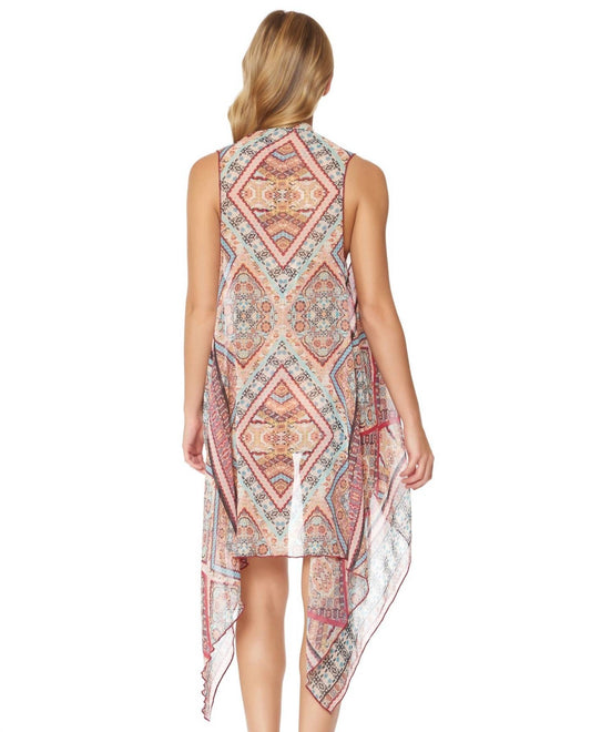 Jessica Simpson - Day Tripper Chiffon Border Vest Cover Up