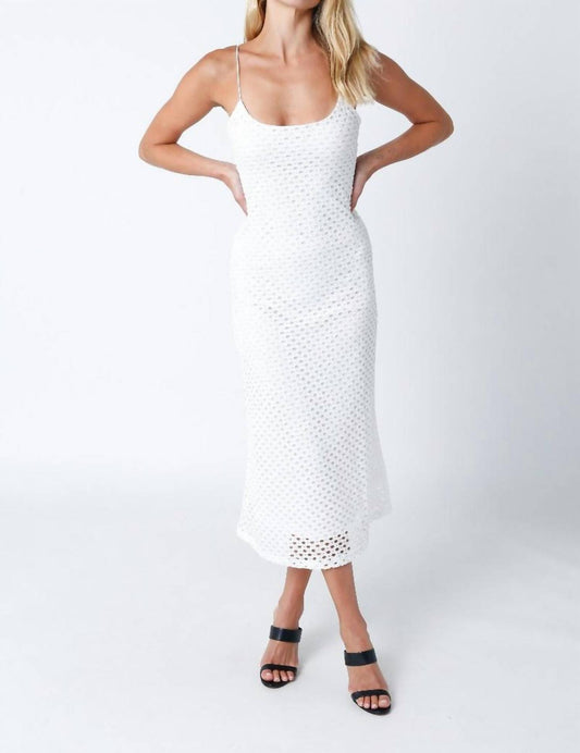 Olivaceous - Malin Crochet Midi Dress