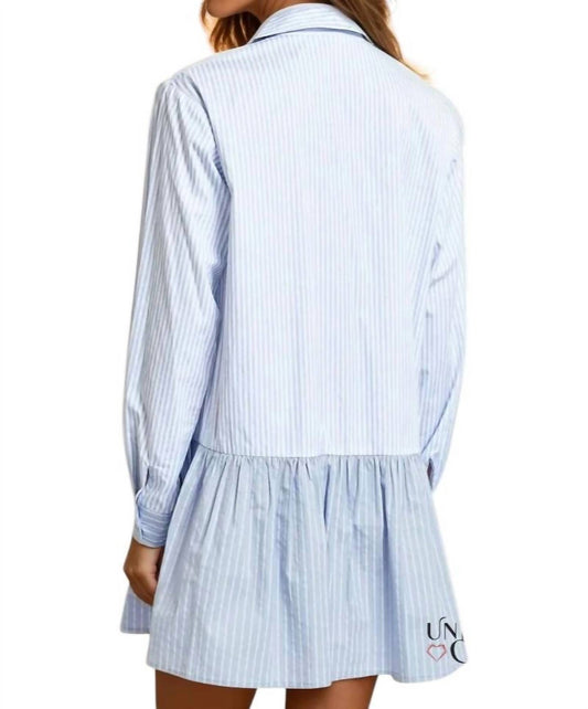 Lalavon - Celeste Contrast Stripe Shirt Dress