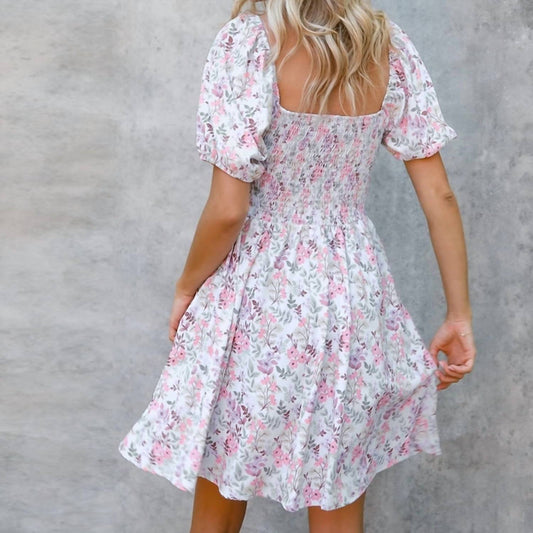 Kori - Sweetheart Smocked Floral Dress