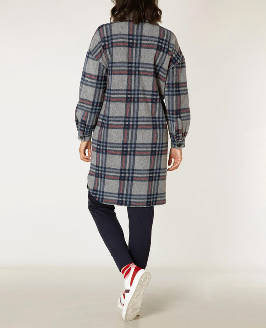 ALLY OVERSIZED CHECKED WOOL-BLEND COAT