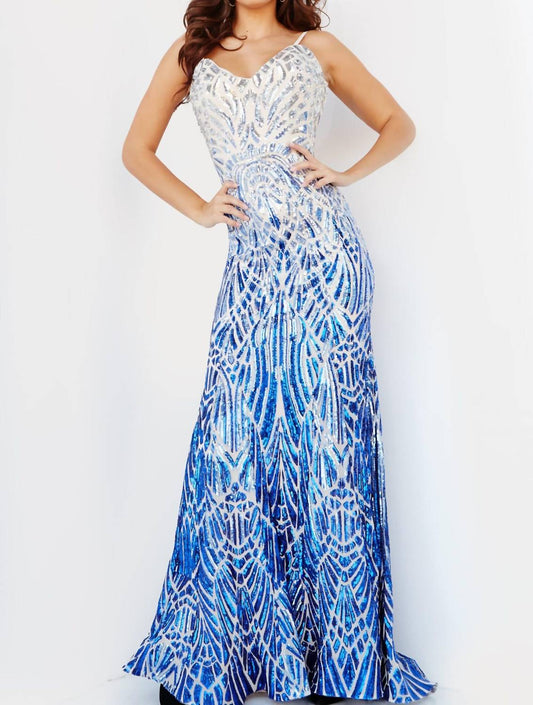 Jovani - Backless Sequin Prom Dress