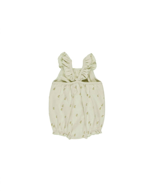 Quincy Mae - Girl's Ribbed Ruffle Apple Romper