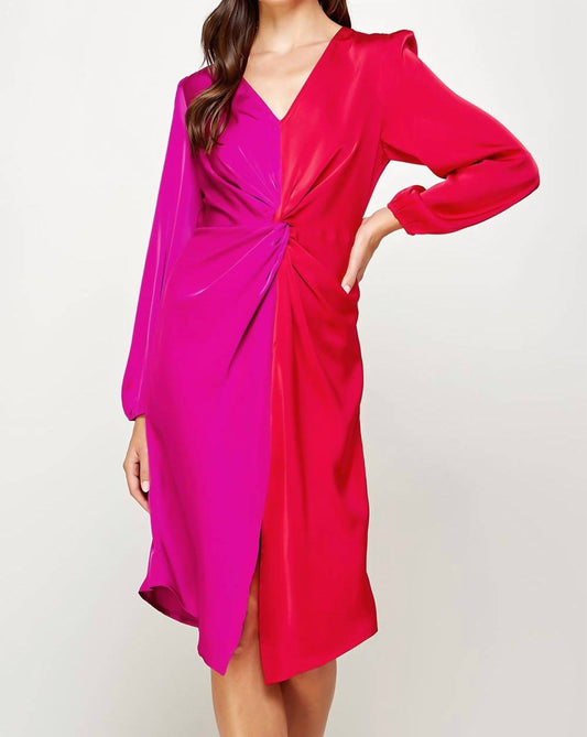 Strut & Bolt - Sweetheart Colorblock Satin Dress